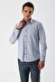 Men's Gray Long Sleeve Cotton Lycra Slim Fit Shirt 1004240193 - 2