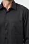 Black Long Sleeve Plain Hard Collar Cotton Classic Comfort Fit Shirt 1004245269 - 4
