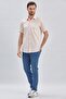 Men's Salmon Short Sleeve Patterned Hard Collar Pocket Cotton Comfort Fit Shirt 1004240231