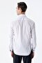 Men's White Long Sleeve Hard Collar Cotton Slim Fit Shirt 1004240059 - 6