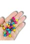 10mm Mixed Colored Flower Polka Dot Patterned Wooden Beads (25gr,~75 Pieces) - 2