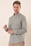Men's White Long Sleeve Printed Cotton Lycra Slim Fit Shirt 1004230134