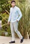 Men's White Short Sleeve Printed 100% Cotton Classic Slim Fit Shirt 1004240105 - 3