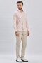 Men's Salmon Long Sleeve Stiff Collar Cotton Stretch Fabric Classic Slim Fit Narrow Cut Shirt 1004240234 - 2