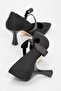 Ribbon women's high heel shoes black - 4