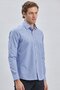 Blue Long Sleeve Pocketless Cotton Classic Slim Fit Shirt 1004240230 - 4