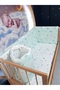60X120 Baby Crib Guard 4 Pieces - Green Floor Moon Star Pattern (Excluding Beafs) - 3