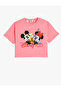 Crop Oversize T-Shirt Minnie and Mickey Mouse Printed Licensed