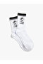 Socks Embroidered White Men's