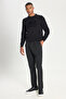 Men's Black 100% Cotton Standard Fit Regular Cut Crew Neck Printed Knitwear Sweater - 2