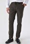 Men's Dark Mink Striped 100% Cotton Side Pocket Slim Fit Trousers 1003230159 - 5