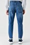 Men's Blue Cotton 5-Pocket Slim Fit Denim Jeans 1023240154 - 7