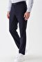 Navy Blue Cotton Side Pocket Casual Slim Fit Chino Trousers 1003235117 - 3