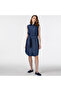 Women's Sleeveless Shirt Collar Denim Dress - 2