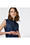 Women's Sleeveless Shirt Collar Denim Dress - 4