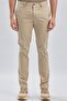 Men's Beige Cotton Slim Fit Chino Trousers with Side Pockets 1003240161