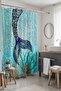 Bathroom Curtain, Navy Blue Gold Sequin Mermaid Tail Patterned Shower Curtain, Bathtub Curtain 175X200Cm - 3