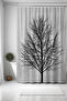 Bathroom Curtain, Black Tree Pattern Shower Curtain, Bathtub Curtain 175X200Cm - 2