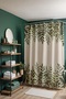 Bathroom Curtain, Pastel Botanical Pattern Shower Curtain, Bathtub Curtain 175X200Cm