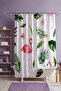 Bathroom Curtain, Leaves and Pink Flamingos Patterned Shower Curtain, Bathtub Curtain 175X200Cm - 3