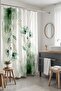 Bathroom Curtain, Green Bohemian Flowers Pattern Shower Curtain, Bathtub Curtain 175X200Cm - 3
