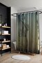 Leaf Silhouette Bathroom Curtain in Rainy Glass - Bathtub Curtain 175X200Cm - 2