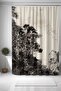 Bathroom Curtain, Black and White Forest Scenery Pattern Shower Curtain, Bathtub Curtain 175X200Cm