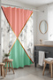 175X200Cm Pink Green Marble Backdrop Hourglass Patterned Bathroom Curtain - 3