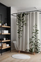 Bathroom Curtain, Green Branches Patterned Shower Curtain, Bathtub Curtain 175X200Cm - 3