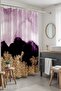Bathroom Curtain, Purple Gold Coated Dreams Pattern Shower Curtain, Bathtub Curtain 175X200Cm - 3