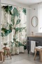 Bathroom Curtain, Marbled Botanical Pattern Shower Curtain, Bathtub Curtain 175X200Cm - 3