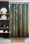 Leaf Silhouette Bathroom Curtain in Rainy Glass - Bathtub Curtain 175X200Cm - 3