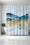 Bathroom Curtain, Blue Mountains and Bird Flock Patterned Shower Curtain, Bathtub Curtain 175X200Cm - 2