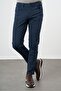 Men's Dark Navy Blue Cotton 5-Pocket Slim Fit 5-Pocket Trousers 1003245318 - 2