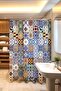 Bathroom Curtain, Mixed Motive Tiles Pattern Shower Curtain, Bathtub Curtain 175X200Cm - 3