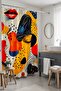 Bathroom Curtain, Abstract Female Faces Pattern Shower Curtain, Bathtub Curtain 175X200Cm - 2