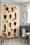 Bathroom Curtain, African Motif Masks Patterned Shower Curtain, Bathtub Curtain 175X200Cm - 2