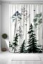 Bathroom Curtain, Flying Birds in the Peaceful Forest Patterned Shower Curtain, Bathtub Curtain 180X200Cm - 2
