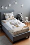 Flying Balloon Teddy Bear Patterned Bedspread and Pillowcase - 2