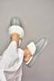 T 918264209   Gray Plush Inside Women's Slippers
