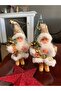 Gold Santa Claus 13 cm Stringed Gold Christmas New Year Newyear Christmas Decor Ornament Bearded with Bell - 3
