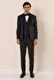 Men's Black Patterned Detachable Shawl Collar Vest 6 Drop Slim Fit Tuxedo Groom Suit 1001230203 - 2