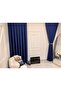 Roma 18542-D K.İndi̇go Linen Single Wing (Unpleated) Fon Curtain