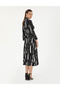Black Linen Blend Comfort Fit Woven Dress 50289503-Vr046 - 4