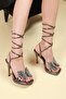 Platform Heeled Shoes with Butterfly Accessories PLATINUM - 6