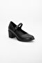 Women's Genuine Leather Strappy Heeled Shoes - Black - 3