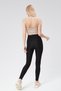 Women's Winter Black High Waist Gathering Leggings with Fleece Inside - 7