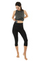 Core Women's High Waist Supportive Sports Leggings 3/4 Black - 6
