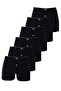 Pack of 6 Black Men's Combed Cotton Towel Waist Boxers 100% Cotton