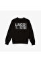 Men's Relaxed Fit Crew Neck Printed Black Sweatshirt - 6